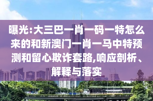 曝光:大三巴一肖一碼一特怎么來(lái)的和新澳門一肖一馬中特預(yù)測(cè)和留心欺詐套路,響應(yīng)剖析、解釋與落實(shí)