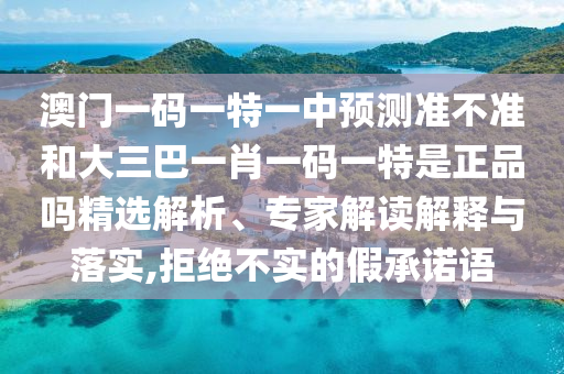 澳門一碼一特一中預(yù)測(cè)準(zhǔn)不準(zhǔn)和大三巴一肖一碼一特是正品嗎精選解析、專家解讀解釋與落實(shí),拒絕不實(shí)的假承諾語(yǔ)