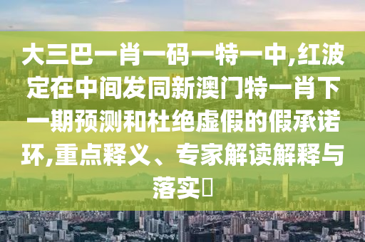 大三巴一肖一碼一特一中,紅波定在中間發(fā)同新澳門特一肖下一期預(yù)測和杜絕虛假的假承諾環(huán),重點釋義、專家解讀解釋與落實?
