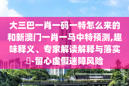 大三巴一肖一碼一特怎么來的和新澳門一肖一馬中特預(yù)測,趣味釋義、專家解讀解釋與落實(shí)?-留心虛假迷障風(fēng)險