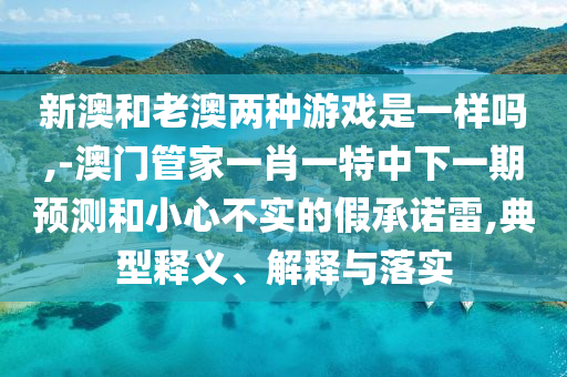 新澳和老澳兩種游戲是一樣嗎,-澳門管家一肖一特中下一期預(yù)測和小心不實的假承諾雷,典型釋義、解釋與落實