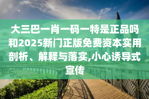 大三巴一肖一碼一特是正品嗎和2025新門正版免費資本實用剖析、解釋與落實,小心誘導(dǎo)式宣傳