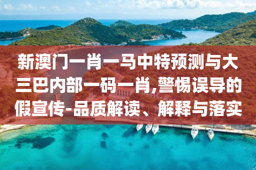 新澳門一肖一馬中特預(yù)測(cè)與大三巴內(nèi)部一碼一肖,警惕誤導(dǎo)的假宣傳-品質(zhì)解讀、解釋與落實(shí)