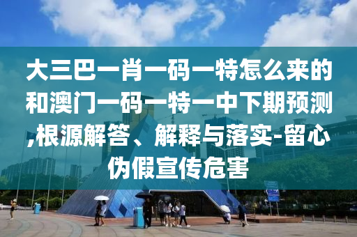 大三巴一肖一碼一特怎么來的和澳門一碼一特一中下期預(yù)測,根源解答、解釋與落實-留心偽假宣傳危害